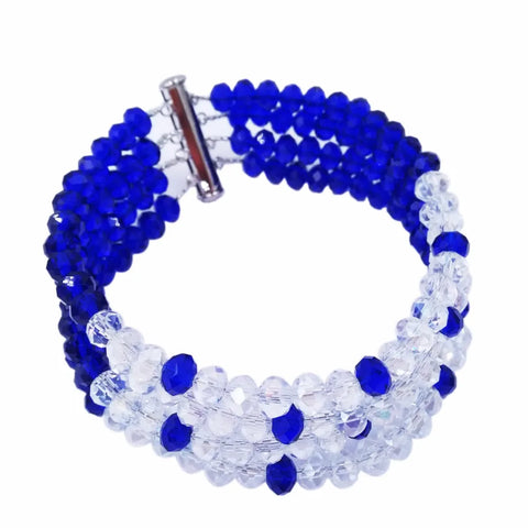 Conjunto de joyas africanas nigerianas con cuentas de cristal real en varios colores