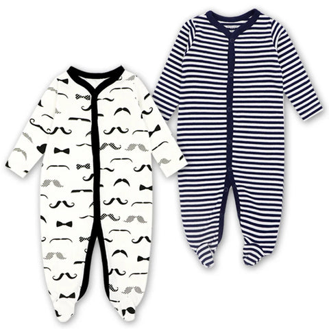 Newborn Baby Clothes Babies Girl Footed Pajamas 2 Pack Long Sleeve Infant Boy Jumpsuits