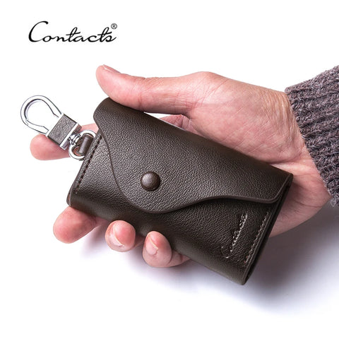 Carteras para llaves de cuero genuino para hombre, llaveros a la moda para ama de llaves para hombre