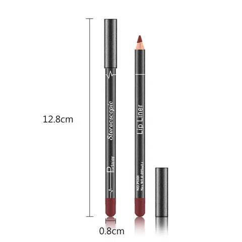 Waterproof Pencil Lipstick Set Pen Matte Lip Liner Long Lasting Makeup