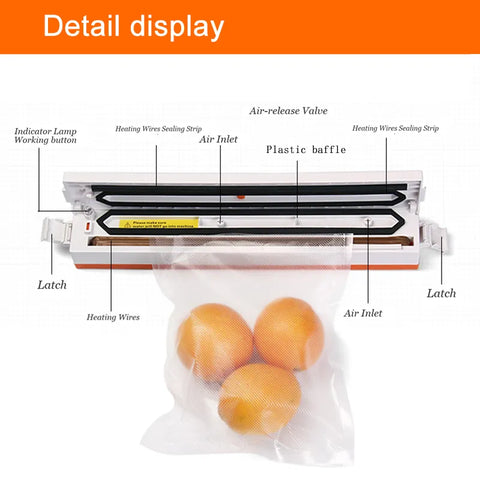 Vacuum Sealer Packaging Machine With 15pcs Food Saver Bags