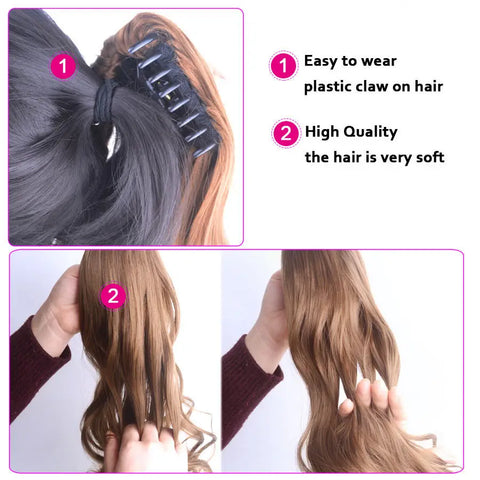 Hair Extension in Ponytail Whit Claw Clip  Curly Style Synthetic Wig