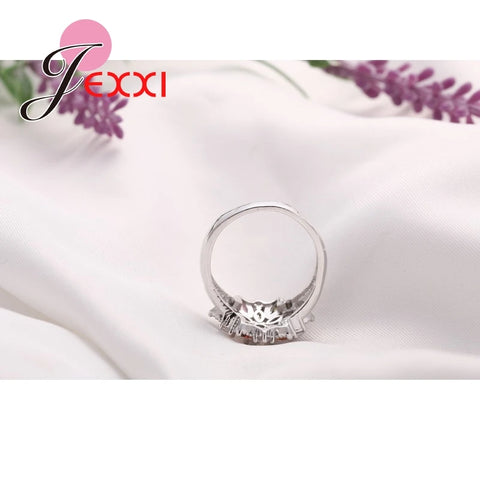 Jewelry Finger Accessories Fashion 925 Sterling Silver Colorized Flower Shape Rings Wholesale