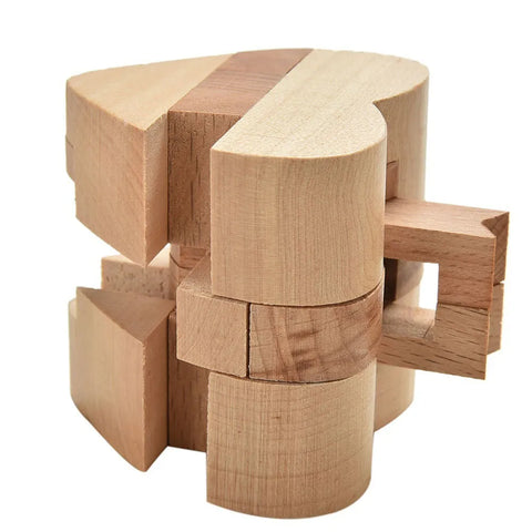 Educational Intelligence Game  3D Wooden Heart Shape Cube IQ Puzzle