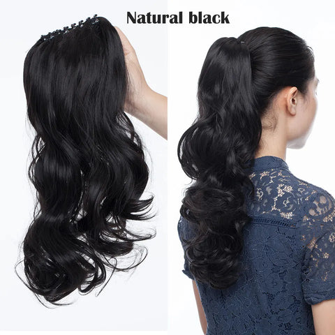 Hair Extension in Ponytail Whit Claw Clip  Curly Style Synthetic Wig