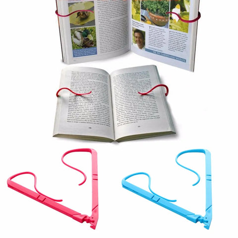Books Stand Portable Hands Free Book Holder Folding Stand Holds Pages Open Clip Fixed Clamp #277199