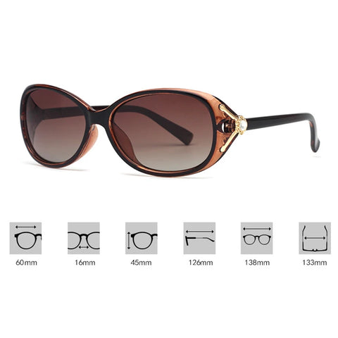 Polarized Pearl Sunglasses Women Elegant Vintage Brand Designer Retro Sun Glasses UV400