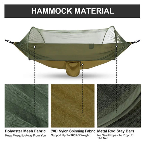 Camping Hammock with Mosquito Net Portable Outdoor Hammocks Swing Sleeping