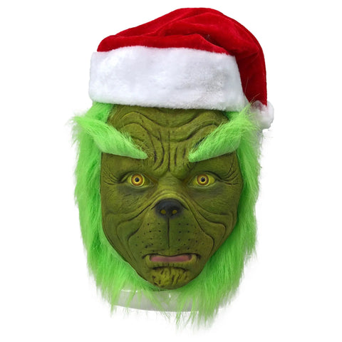 Grinch Latex Mask and Gloves Halloween or Christmas Costume