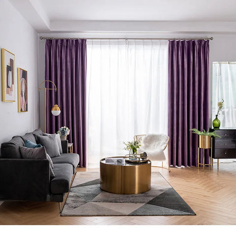 Nordic Curtains for Living Dining Room Bedroom Light Luxury Velvet European Style