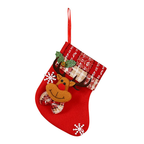 Stocking-shaped Christmas Bag Ideal for Decorating Fireplaces or Christmas Trees