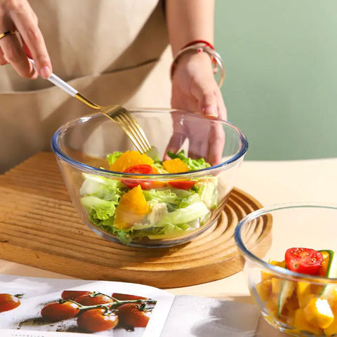 Recipiente grande especial resistente a altas temperaturas para horno microondas, recipiente de vidrio transparente