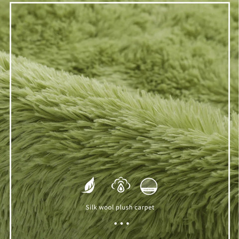 Green Carpet Fluffy Mats Anti-slip Soft Velvet