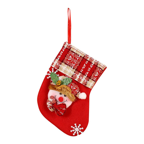 Stocking-shaped Christmas Bag Ideal for Decorating Fireplaces or Christmas Trees