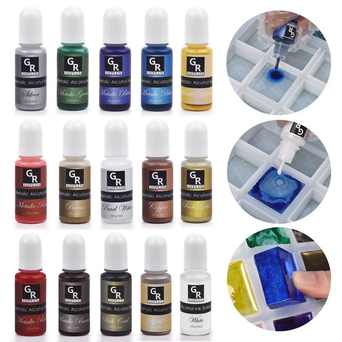 1 Set Resin Pigment Kit Art Ink Alcohol Liquid Colorant Dye Ink Diffusion DIY Epoxy Resin