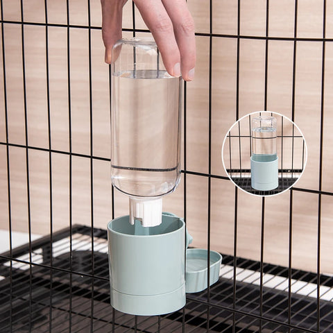 Automatic Pet Bowls Cage Hanging Feeder Pet Water Bottle Food Container Dispenser Bowl For Puppy Cats Rabbit Pet Feeding Product