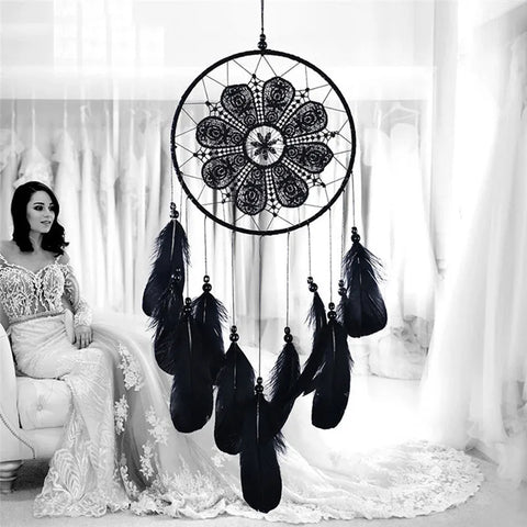 Dreamcatcher Moon Handmade Wind Chimes Parede Ornamento Decoração de Quarto