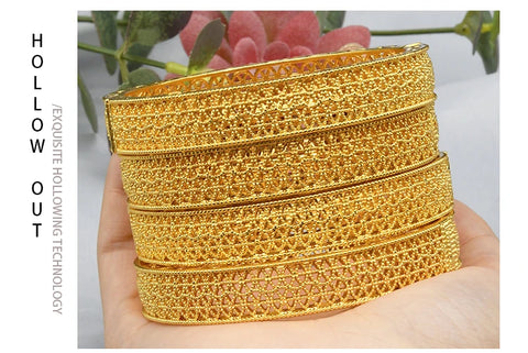 Bracelet 24K Gold Color Jewelry Dubai Brand African Designer