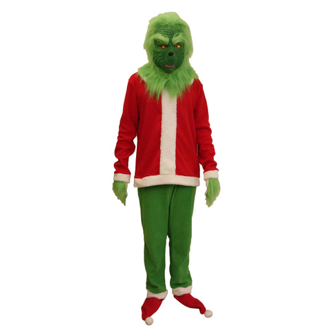 Grinch Latex Mask and Gloves Halloween or Christmas Costume