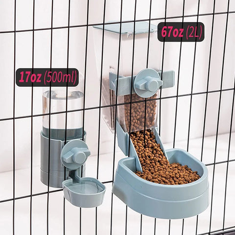 Automatic Pet Bowls Cage Hanging Feeder Pet Water Bottle Food Container Dispenser Bowl For Puppy Cats Rabbit Pet Feeding Product