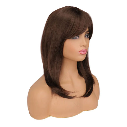 Women Wigs with Bangs Hair Synthetic Natural For Women Heat Resistant Use Daily Wigs