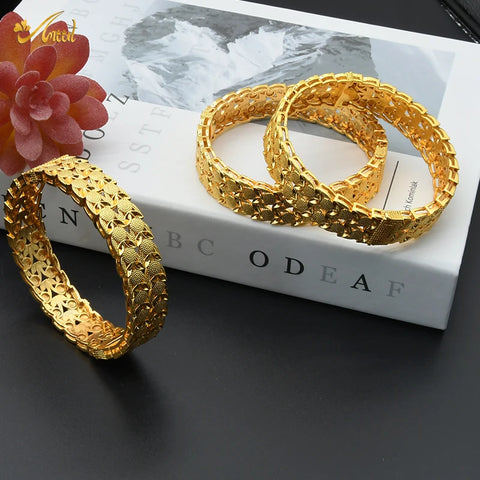 Bracelet 24K Gold Color Jewelry Dubai Brand African Designer