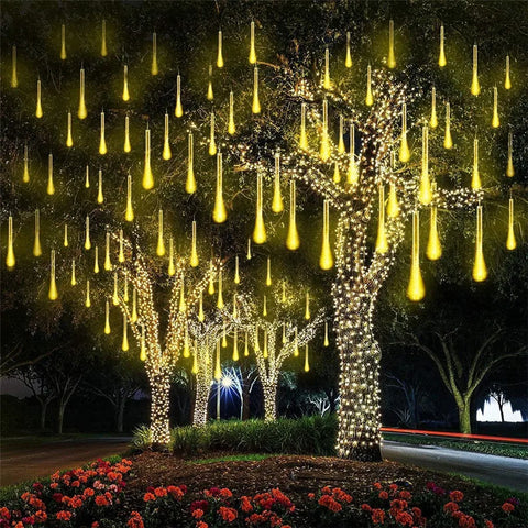 LED Meteor Rain Lights, Tree String Lights with 8 Tubes