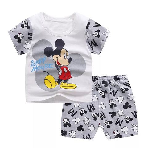 Ropa deportiva informal para bebés y niños, conjuntos de ropa de Disney Mickey Mouse para niños, disfraces 100% algodón