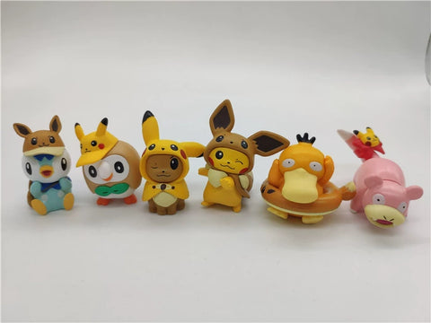 Boneco de brinquedo genuíno de anime Pokémon Pikachu Eevee Action Figures Model