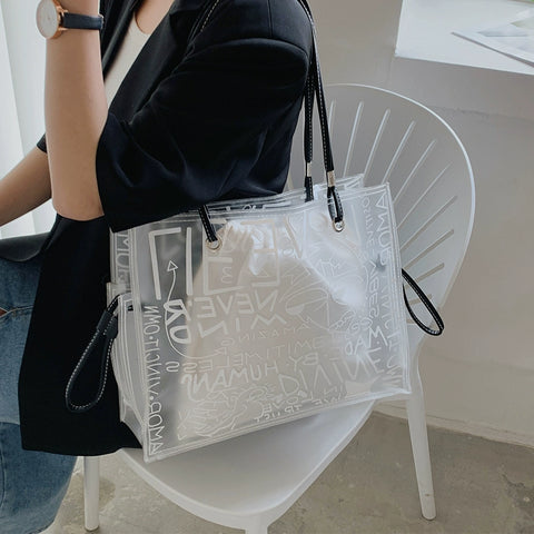 Transparent Fashion Winter All-Matching Large Jelly Bag