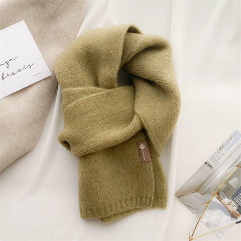 All-Match Women's Autumn and Winter Soft Knit Neck Protection Small Scarf
