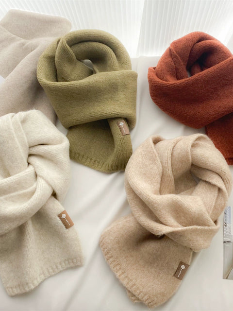 All-Match Women's Autumn and Winter Soft Knit Neck Protection Small Scarf