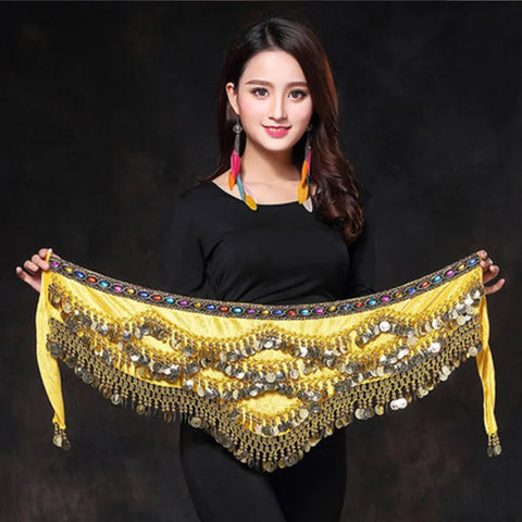 Oriental/Indian Belly Dance Coin Belt Belly Dance Hip Scarf Golden Coins