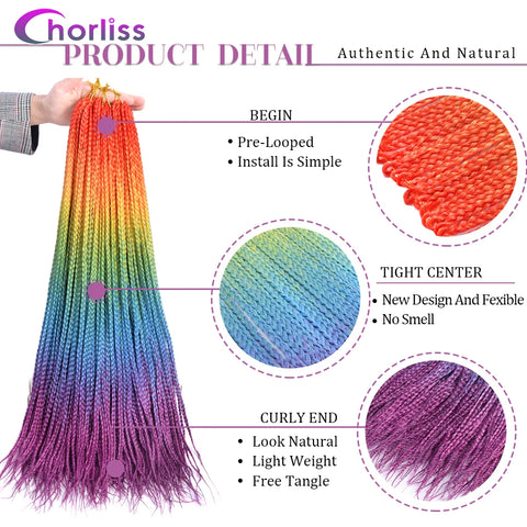 Trenza de cabello sintético Jumbo trenzado color arco iris africano