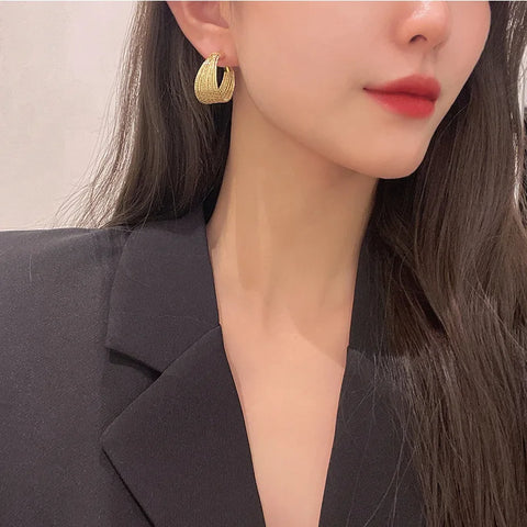 Fashion Trend Unique Design Elegant Delicate Retro Exaggerated Multilayer Stud Earrings