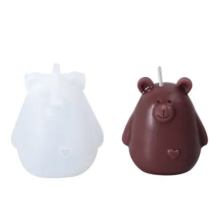 Three-dimensional bear mold candle mold for candle making handmade soap mold DIY material silicone mold
