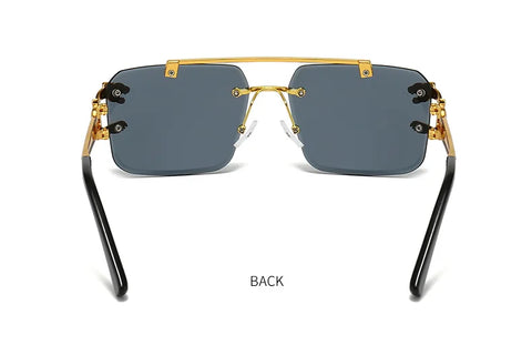 Rimless Square Double Bridge Sunglasses Fashion