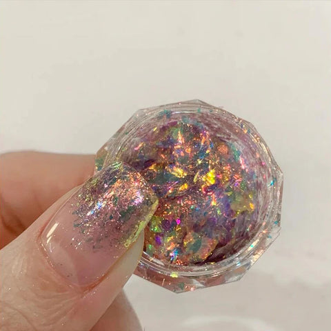 Fragmentos de cristal de gelo em pó para unhas