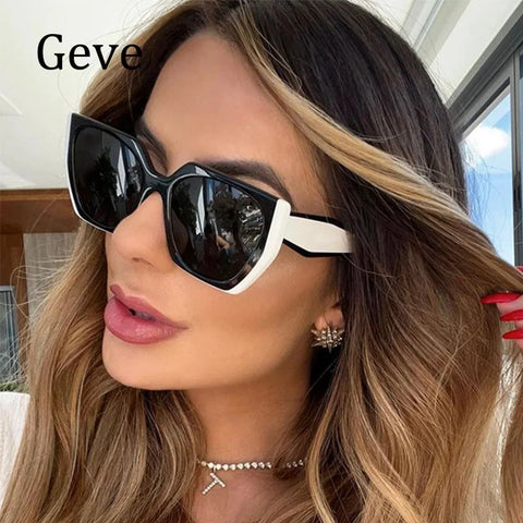 Luxury Women's Sunglasses Fashion  Polygon Elegant in Polycarbonate Whit Protection UV400