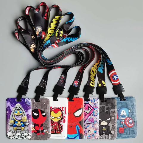 Marvel Movie Characters Card Cover Student Campus Card Hanging Lanyard ID