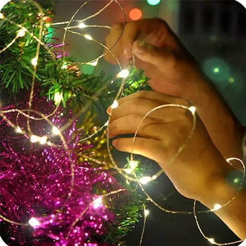 Cadena de luces LED de alambre de cobre para decoración de fiestas