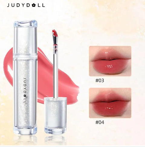 Judydoll-lápices labiales Ice Iron Lip Glaze, tazas antiadherentes, brillo de espejo, loción de labios acuosa, cepillo de Metal, cabezal, cosméticos de maquillaje