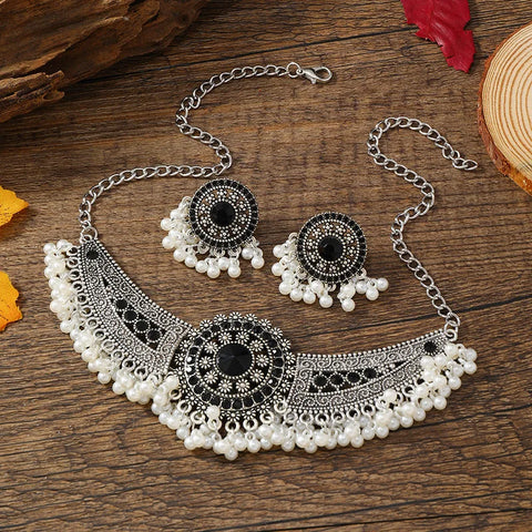 Crystal Choker Jewelry Set Ethnic Tribal Indian Party