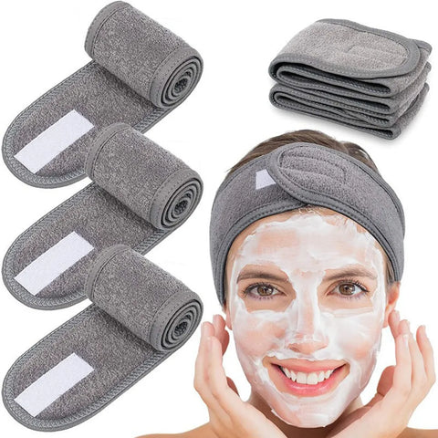 Mulheres ajustável spa facial bandana banho maquiagem faixa de cabelo headbands para lavar o rosto macio toalha cabelo compõem acessórios