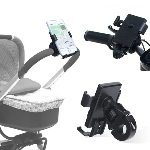 Cell Phone Holder for Baby Stroller, Wheelchair or Bicycle, 360 Degree Rotation