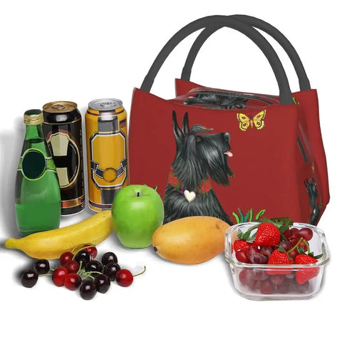 Insulated Portable Thermal Lunch Box Decorated with Adorable Dogs