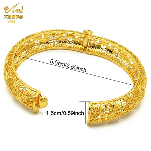 Dubai 24K Gold Bracelets Luxury Jewelry Designers