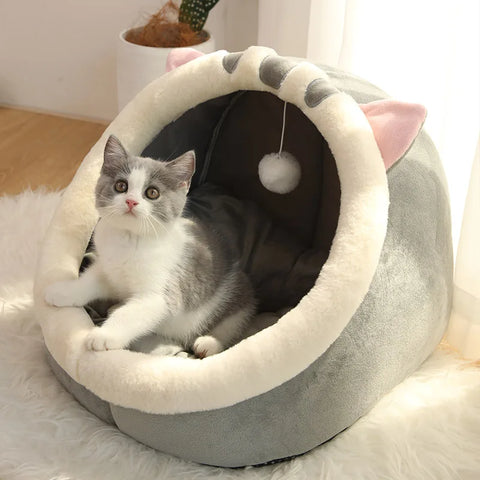 Tienda de campaña para mascotas, cama cueva para gatos, perros pequeños, tienda de campaña para gatos autocalentable, cabaña para gatos, cómoda cama para dormir para mascotas, plegable, extraíble y lavable