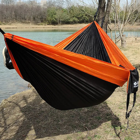 Persona doble al aire libre jardín Camping hamaca paracaídas ligero Nylon viaje senderismo columpio colgar cama para dormir