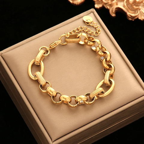 316L stainless steel bracelets, 18K gold plated, waterproof, various models